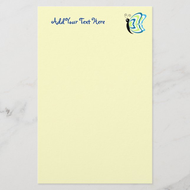 Butterfly Customized Stationery (Front)