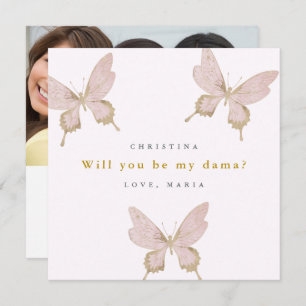 Butterfly Dama Proposal Quinceanera Your Own Text Invitation