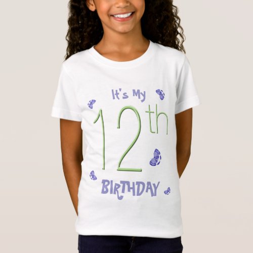 Butterfly Dance 12th Birthday Party T_Shirt