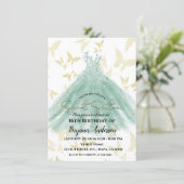 Butterfly Dance Green Dress Gold Sweet 16 Party In Invitation (Standing Front)