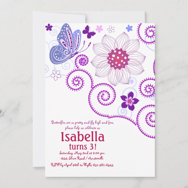 Butterfly Dance Invitation (Front)