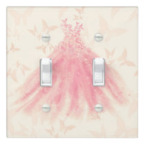 Butterfly Dance Peach Sparkle Dress Light Switch Cover