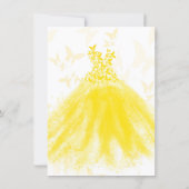 Butterfly Dance Yellow Sparkle Dress Quinceañera Invitation (Back)