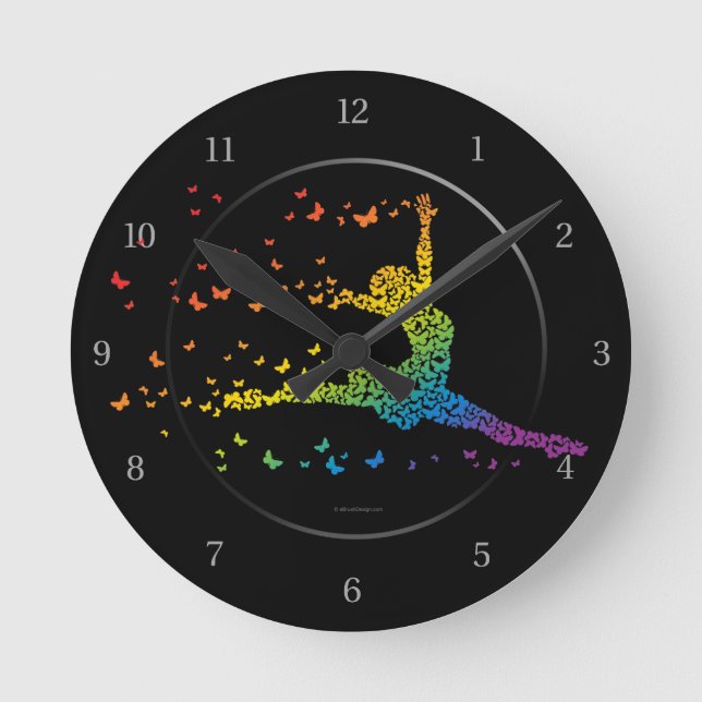 Butterfly Dancer Round Clock (Front)
