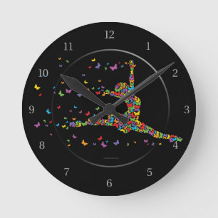 Butterfly Dancer Round Clock