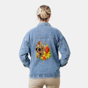Butterfly Day Of The Dead Sugar Skull Denim Jacket