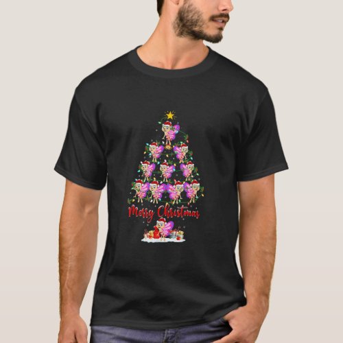 Butterfly Decoration Christmas Tree Santa Hat T_Shirt