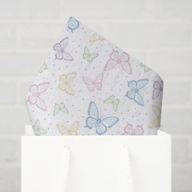 Butterfly Decoupage Paper, Garden Insect Tissue Paper (Gift Bag)