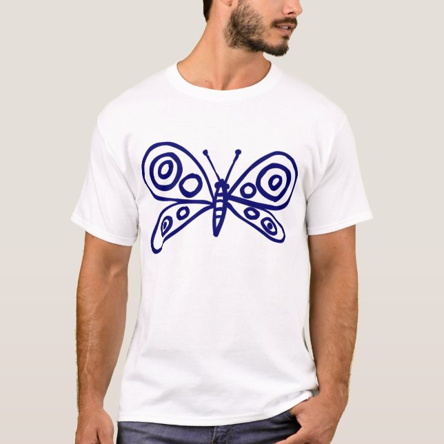 Butterfly - Deep Navy Blue T-Shirt (Front)