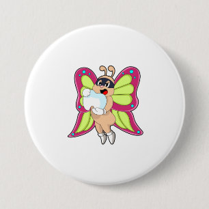 Butterfly Dentist Teeth Button