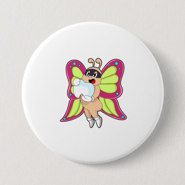 Butterfly Dentist Teeth Button (Front)
