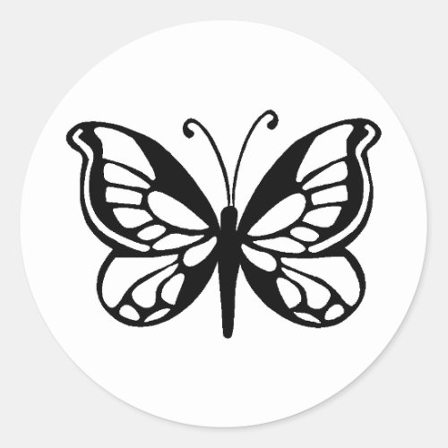 butterfly design classic round sticker