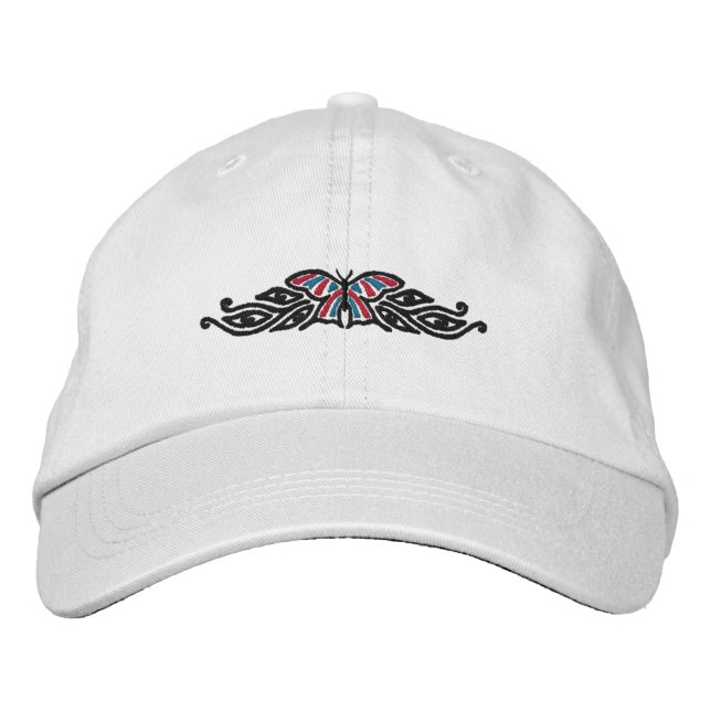 Butterfly Design Embroidered Cap (Front)