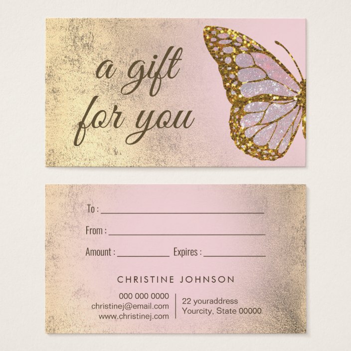 butterfly design gift card