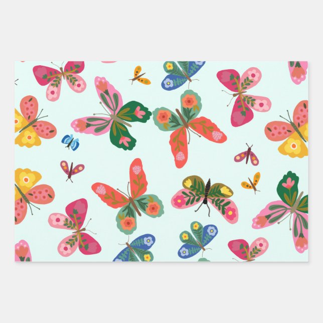 butterfly design planner book wrapping paper sheets (Front)