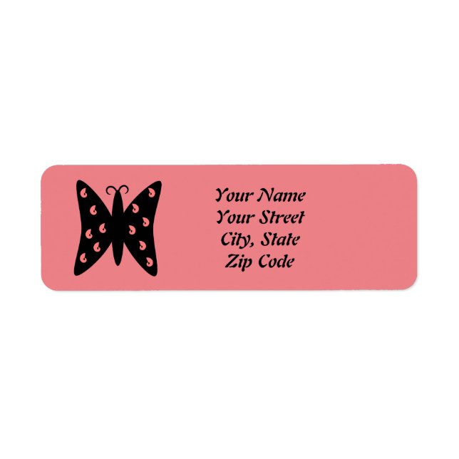 Butterfly Design Return Address Label (Front)