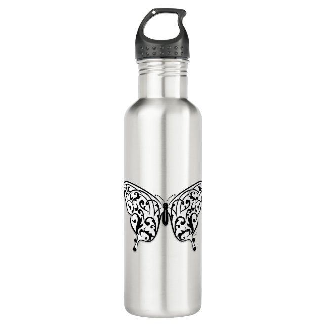 Butterfly_Design Stainless Steel Water Bottle (Front)