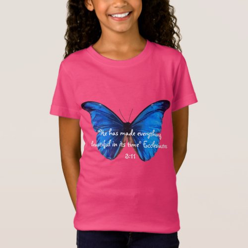 Butterfly design with Ecclesiastes bible verse T_Shirt