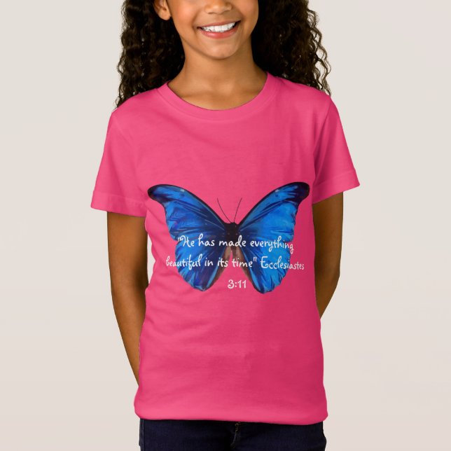 Butterfly design with Ecclesiastes bible verse T-Shirt (Front)