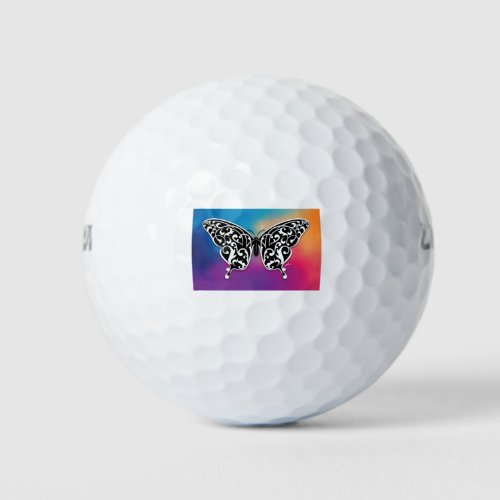 Butterfly Design with Sunset Colors Golf Balls