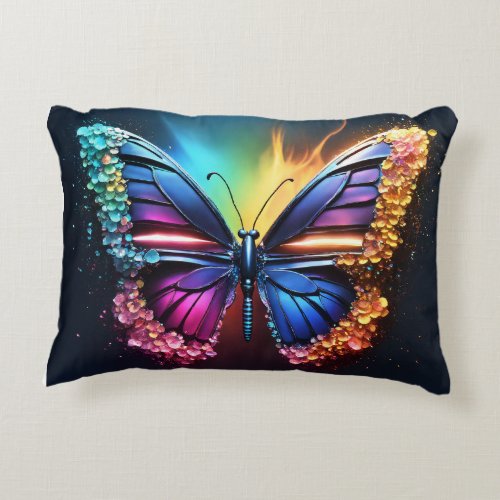 Butterfly Designs Brushed Polyester Pillow _ Soft 