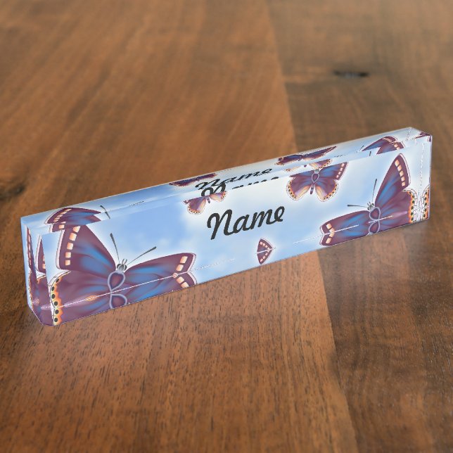 Butterfly Desk Name Plate (Side)
