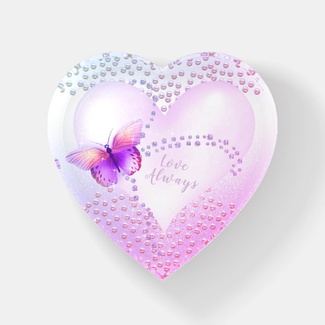 Butterfly Diamond Purple Paperweight (Front)