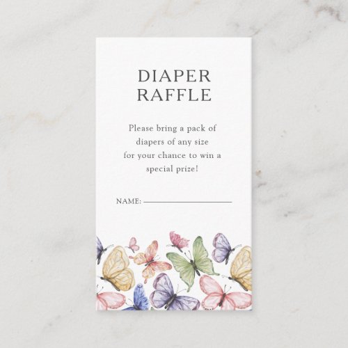 Butterfly Diaper Raffle Card