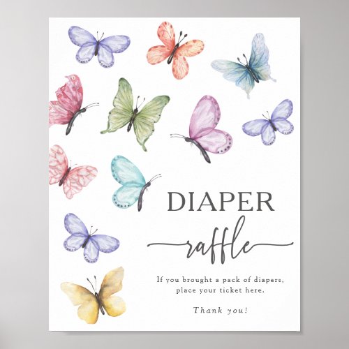Butterfly Diaper Raffle Poster