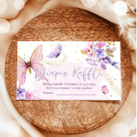 Butterfly Diaper Raffle Ticket Baby Shower Floral