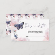 Butterfly Diaper Raffle Ticket for Baby Shower Enclosure Card