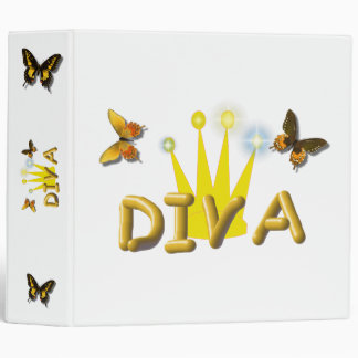 Butterfly Diva 3 Ring Binder