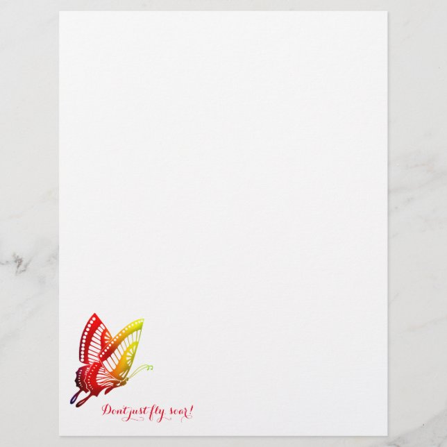 Butterfly, Don't Just Fly, Soar! Stationery (Front)