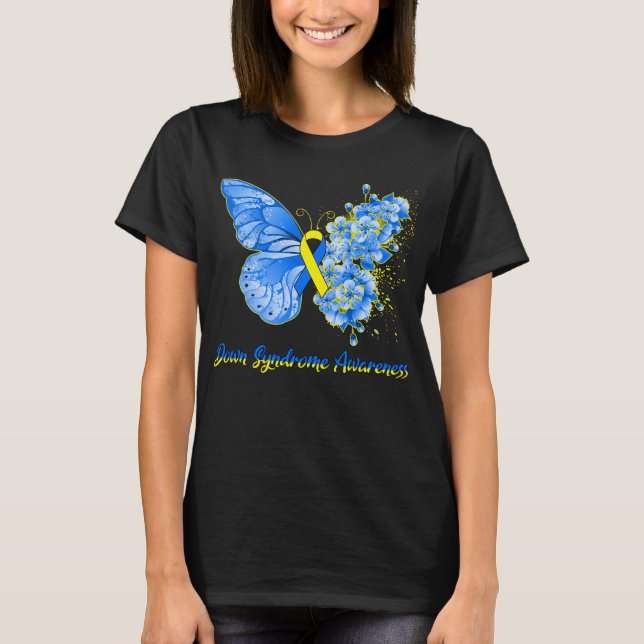 Butterfly Down Syndrome Awareness T-Shirt (Front)