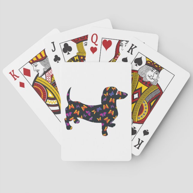 Butterfly Doxie Dachshund Poker Cards (Back)
