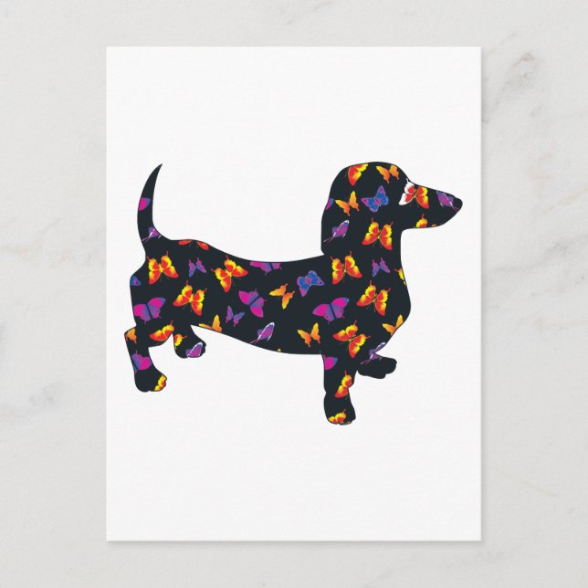 Butterfly Doxie Dachshund Postcard (Front)