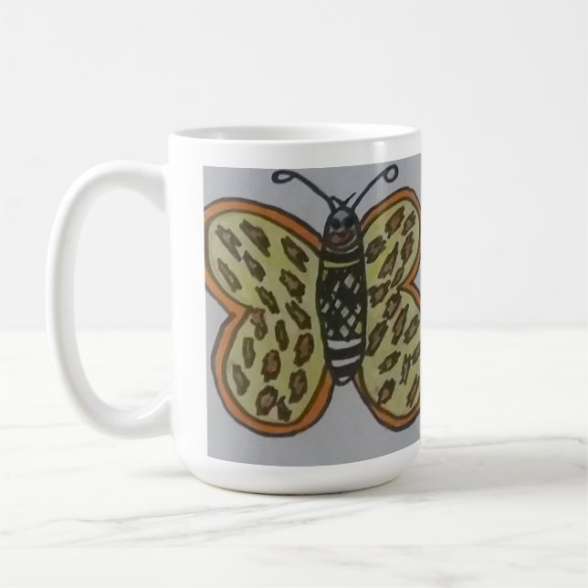 butterfly drawing coffee mug (Left)