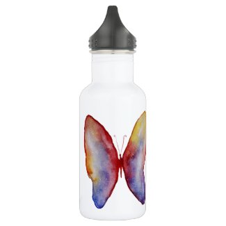 Butterfly Drawing  Water Bottle (532 ml), White