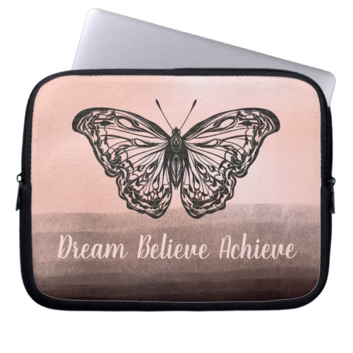 Butterfly Dream Believe Achieve Laptop Sleeve
