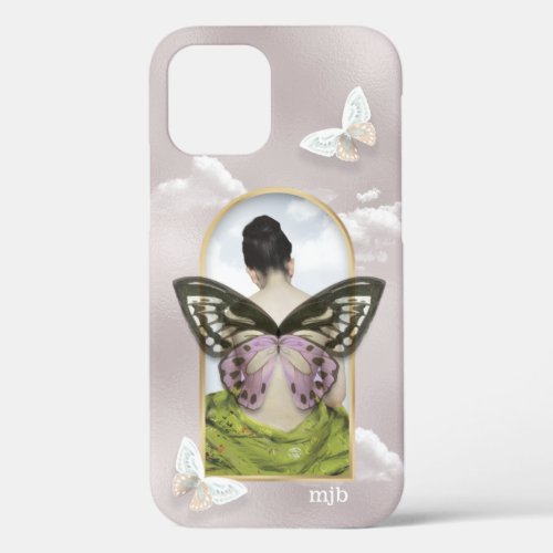 Butterfly Dream Fantasy Collage with Monogram Case