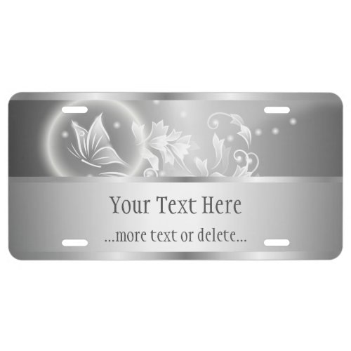 Butterfly Dream Fantasy Silver License Plate