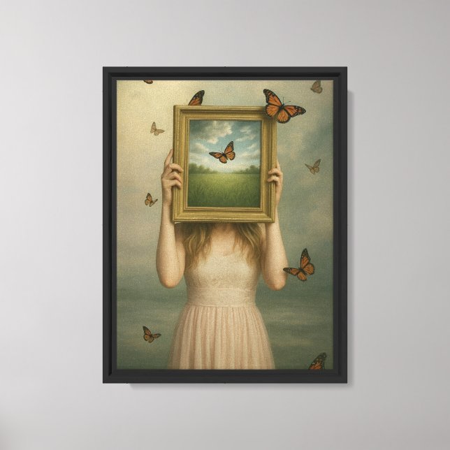 Butterfly Dream Frame Canvas Art Print (Front)