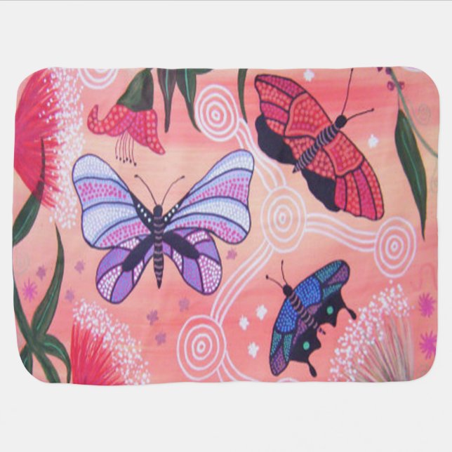 Butterfly Dreaming Baby Blanket (Horizontal)