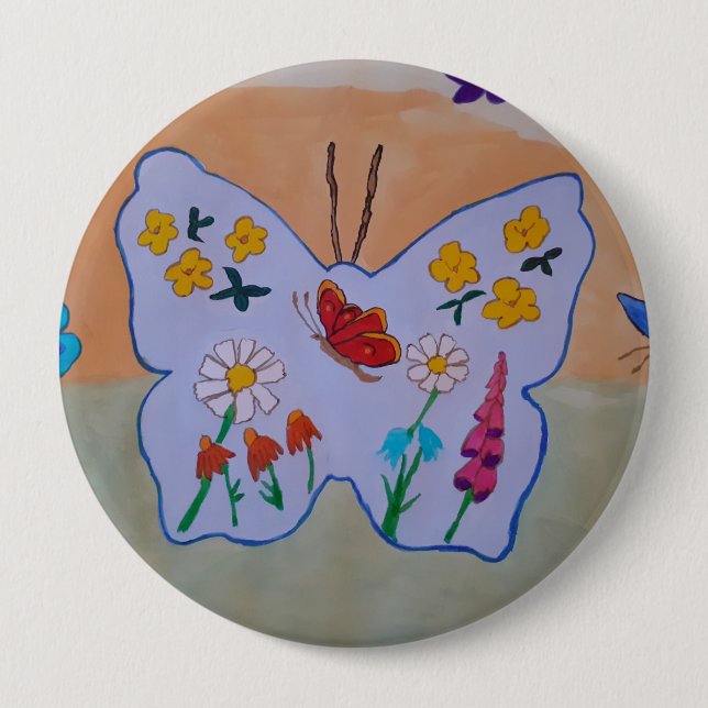 Butterfly Dreaming Badge Button (Front)