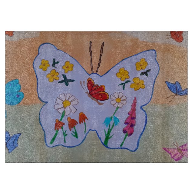Butterfly Dreaming Chopping Board (Front)