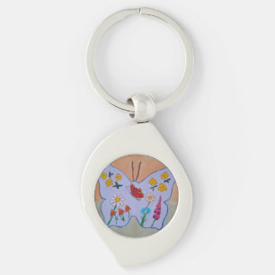 Butterfly Dreaming Metal Keychain