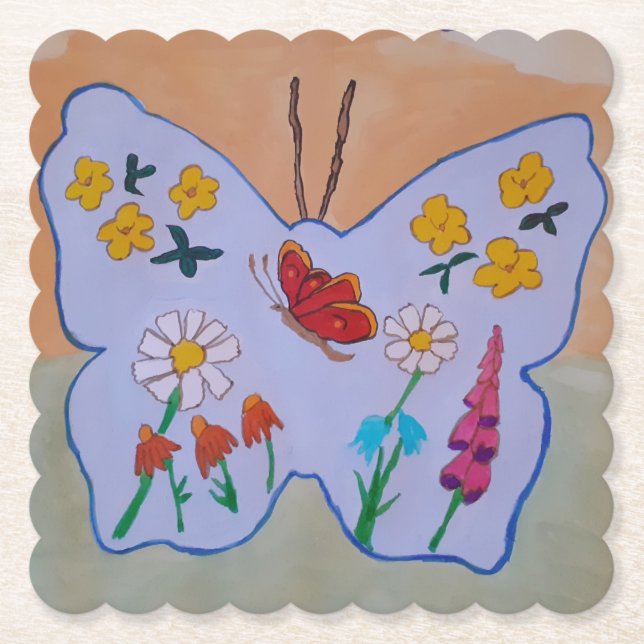 Butterfly Dreaming Paper Coaster (Front)