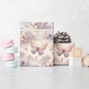 Butterfly Dreams Baby Shower Girl Wrapping Paper