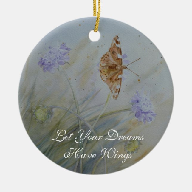 Butterfly Dreams Ceramic Wall Plaque Ceramic Ornament (Front)