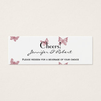 Butterfly Dreams: Dusty Rose Wedding Drink Tickets